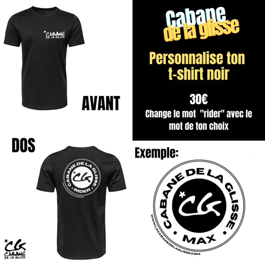 T-Shirt Cabane de la Glisse Noir personnalisé