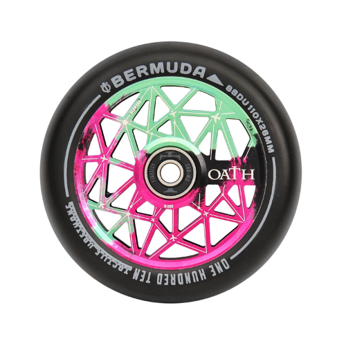 OATH roue Bermuda Noir vert et rose trottinette freestyle x2