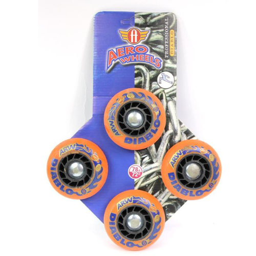 Aerowheels Rollerblades Wheels DIABLO 72MM-78A Orange