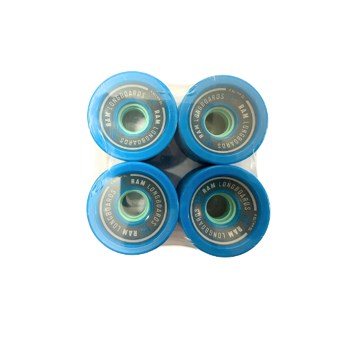 Pack de 4 Roue de Longboard Ram Bleu 70mm 78A