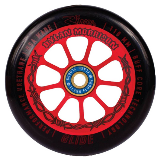 River roue Glide Signature Dylan Morisson noire et rouge 110mm trottinette freestyle x2