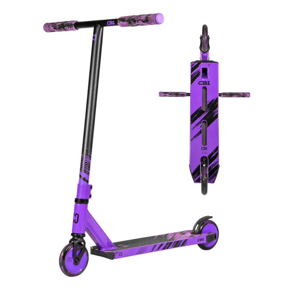 CORE CB1 BLACK AND PURPLE STUNT SCOOTER — vue 1