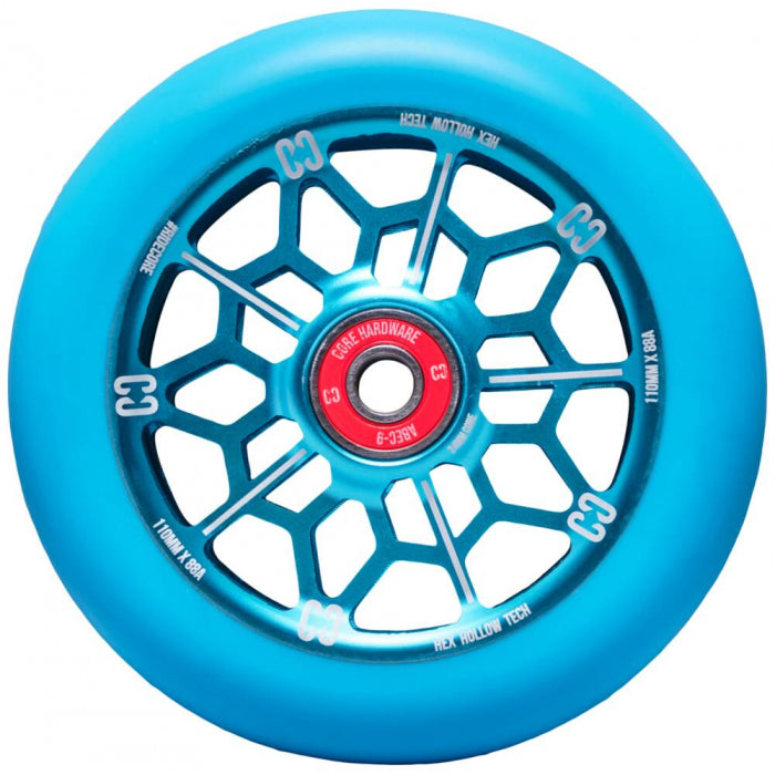 CORE roue Hex V2 bleu 110mm Trottinette Freestyle VENDU À L'UNITÉ — vue 1