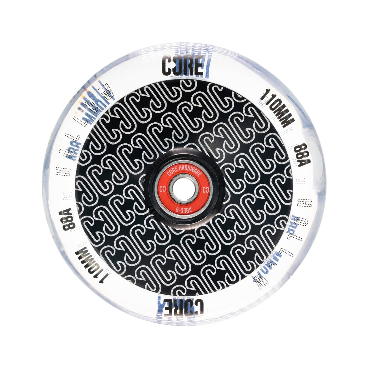 CORE Roue Hollowcore V2 Transparente et Noir 110mm Trottinette Freestyle
