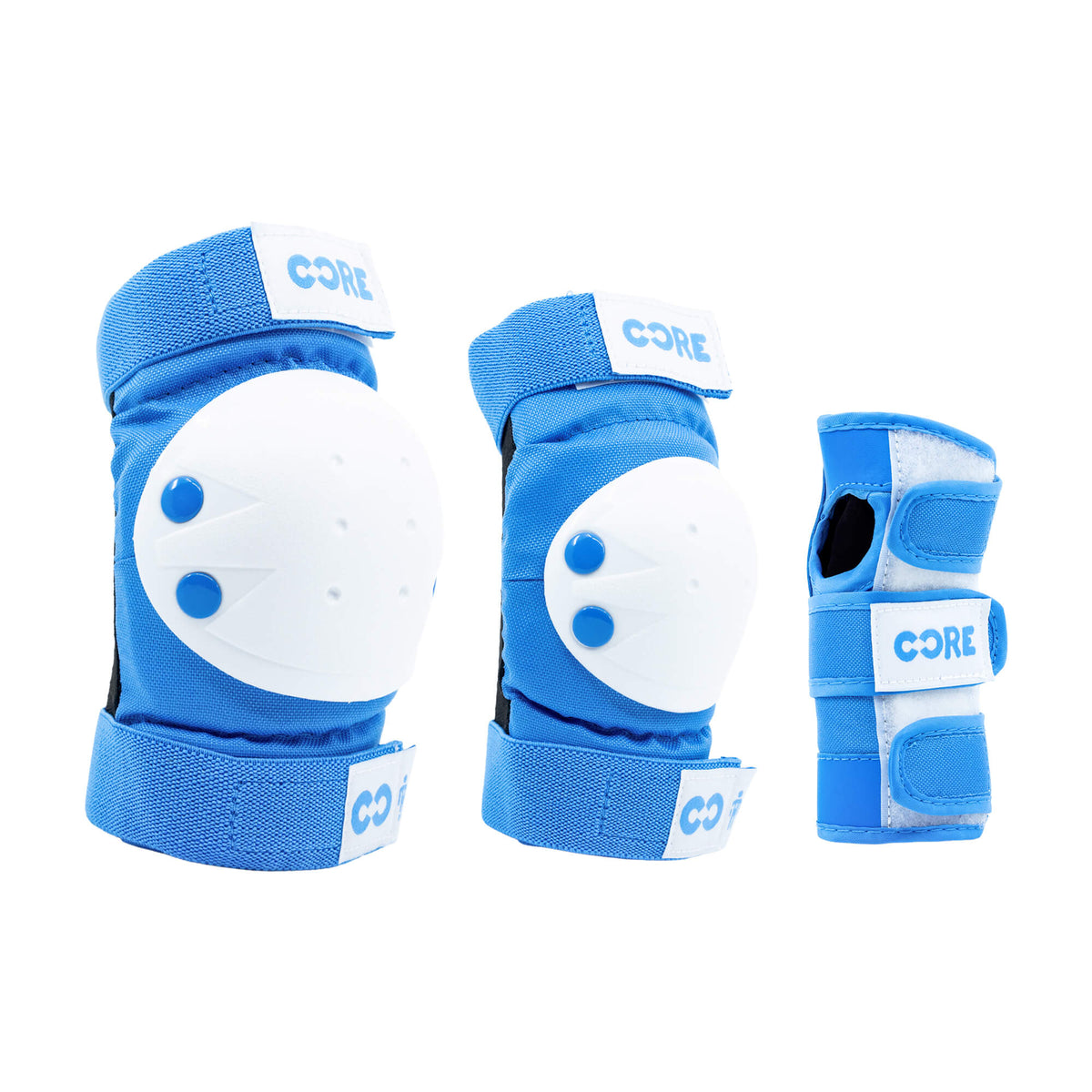 CORE Junior kit de protections enfant bleu pack de 3 avec sac