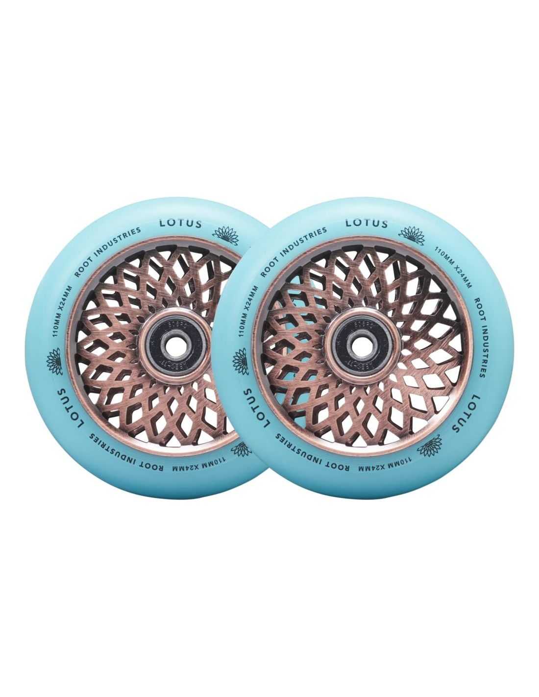 Root industrie roue lotus bleu 110mm trottinette freestyle x2