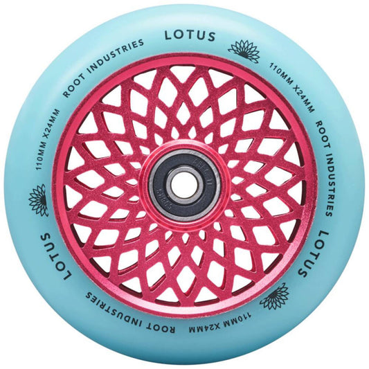 Root industrie roue lotus rose et bleu 110mm trottinette freestyle x2