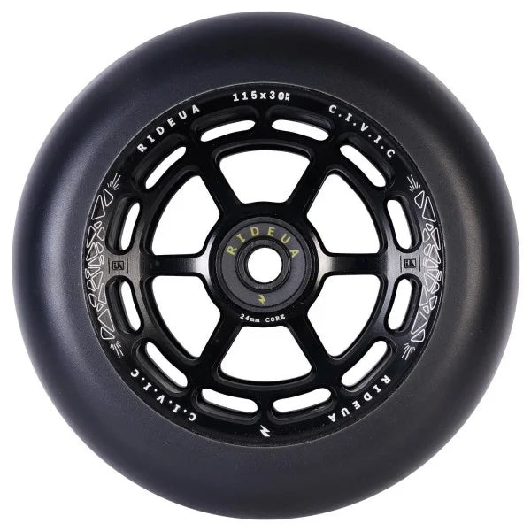 UrbanArtt Roue Civic Noir 115mm x 30mm trottinette freestyle x2