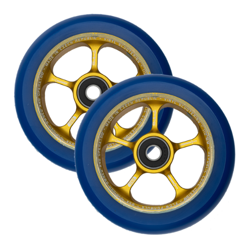 Andres Wondercrab Blue and Gold Vinyl 110mm Wheels — vue 1
