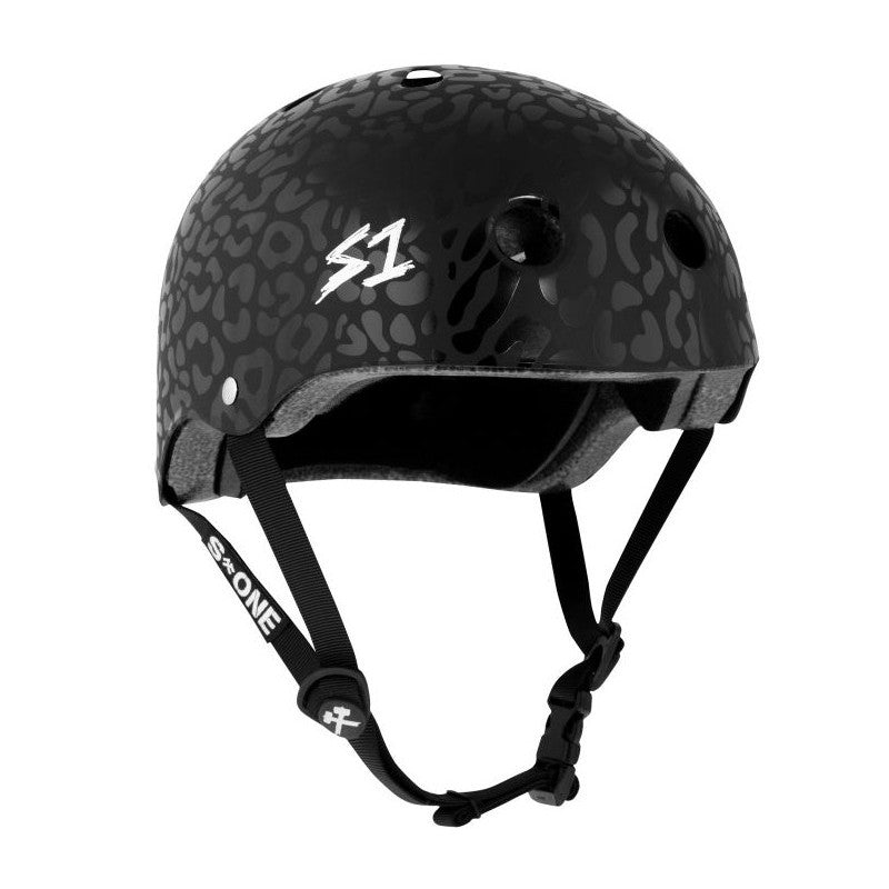 Casque S-One Lifer Léopard Noir Mat – Skate, trottinette, roller — vue 1
