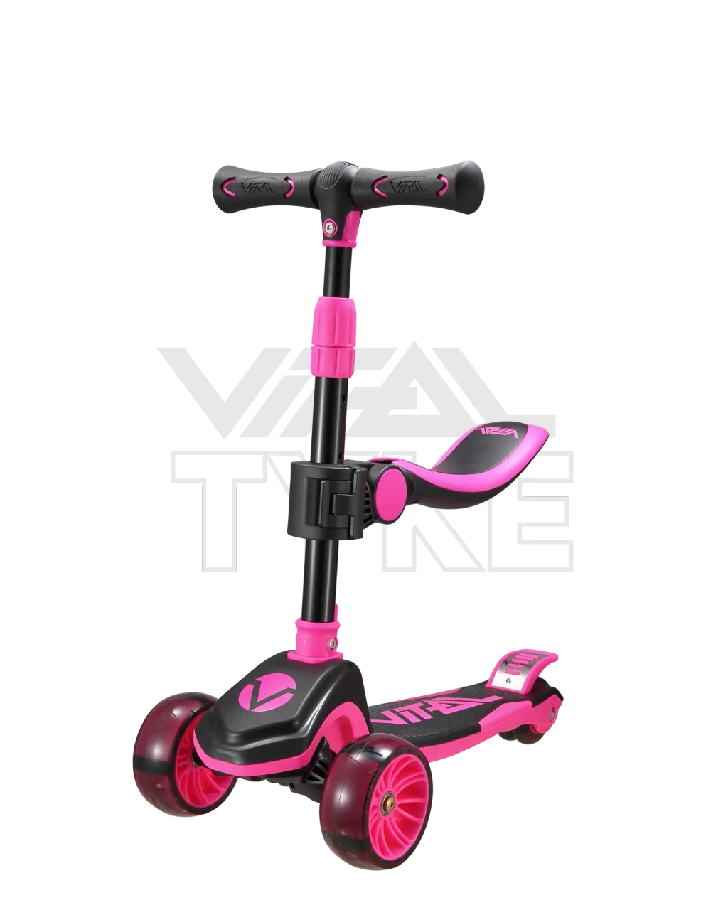 Vital Tyke Trottinette 3 roues Rose - La Cabane de la Glisse