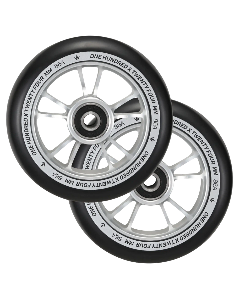 BLUNT 100mm Silver and Black Stunt Scooter Wheels (pair) — vue 1