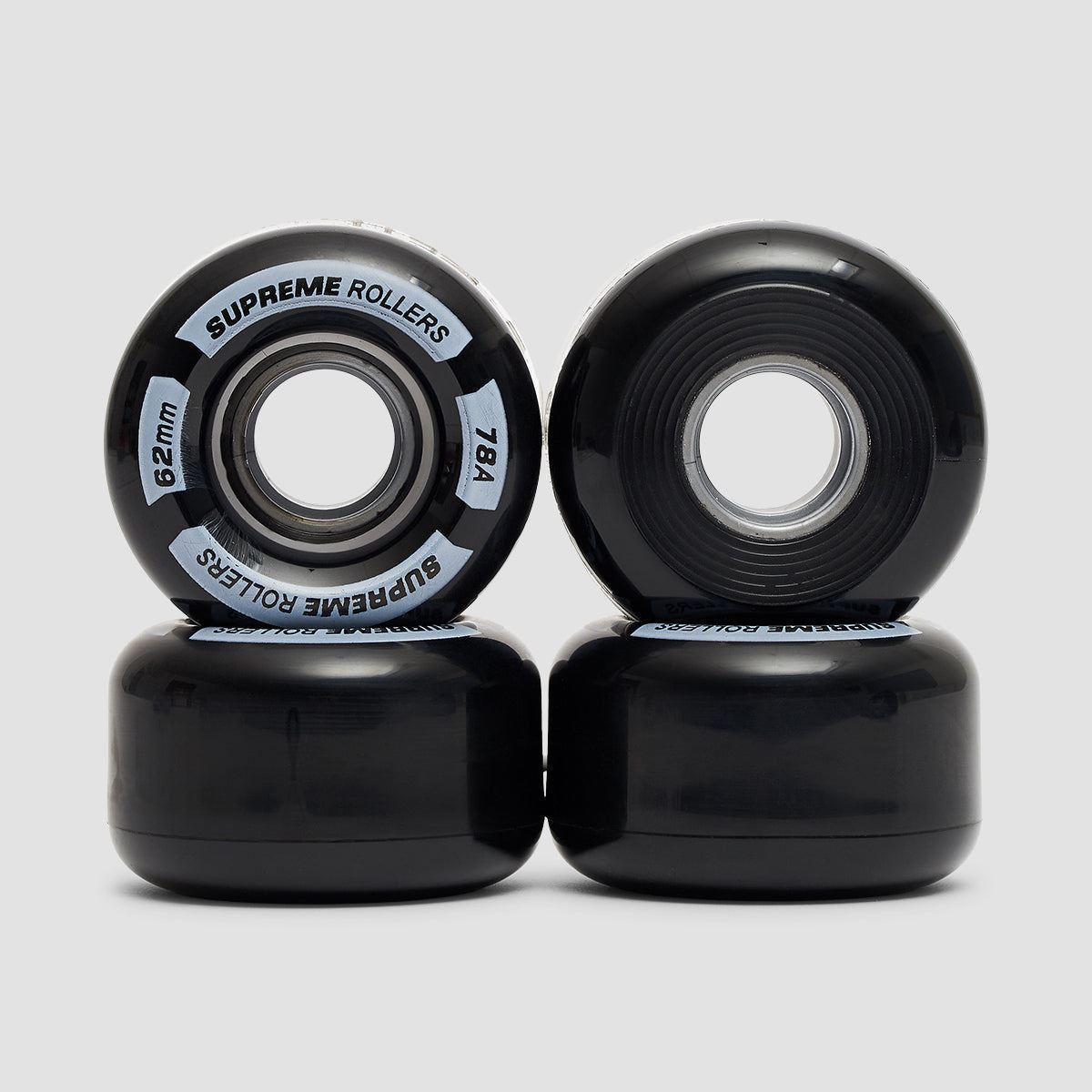 Roues quad Supreme Rollers 62mm noires pack de 4