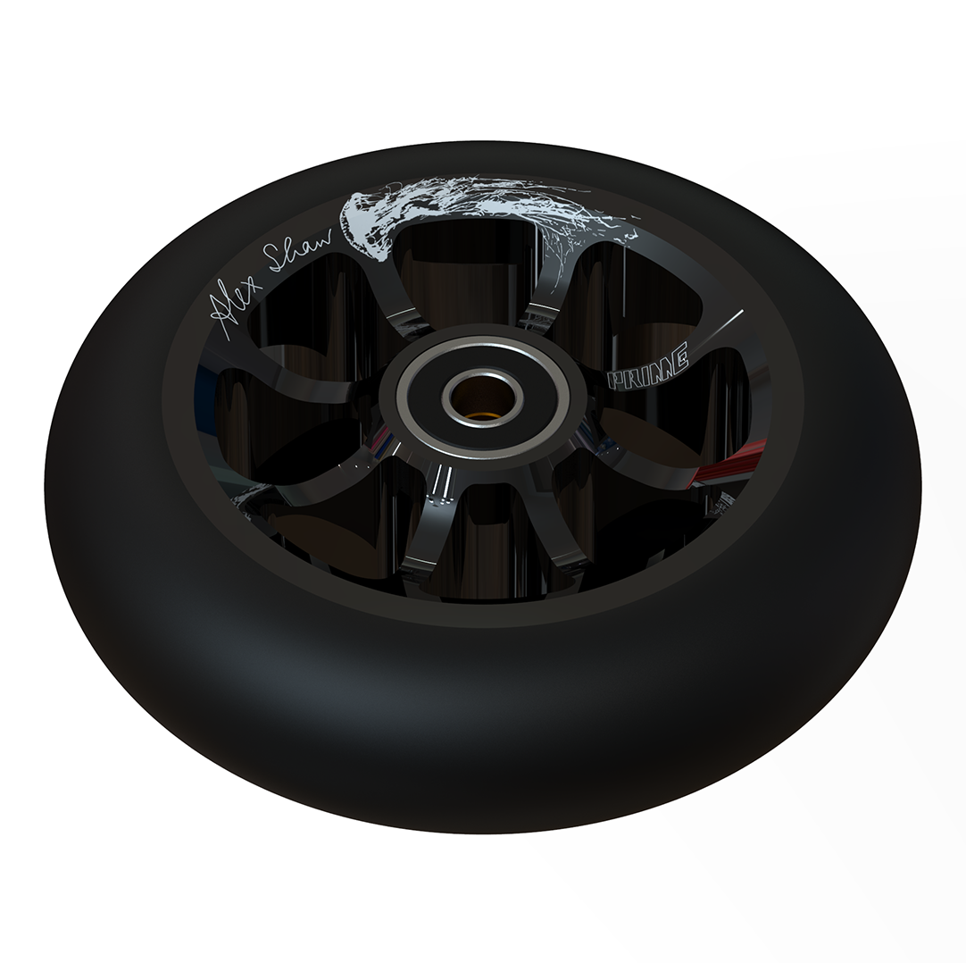 Roue Prime Alex Shaw Jellyfish 110 x 30 mm noire, vue de profil