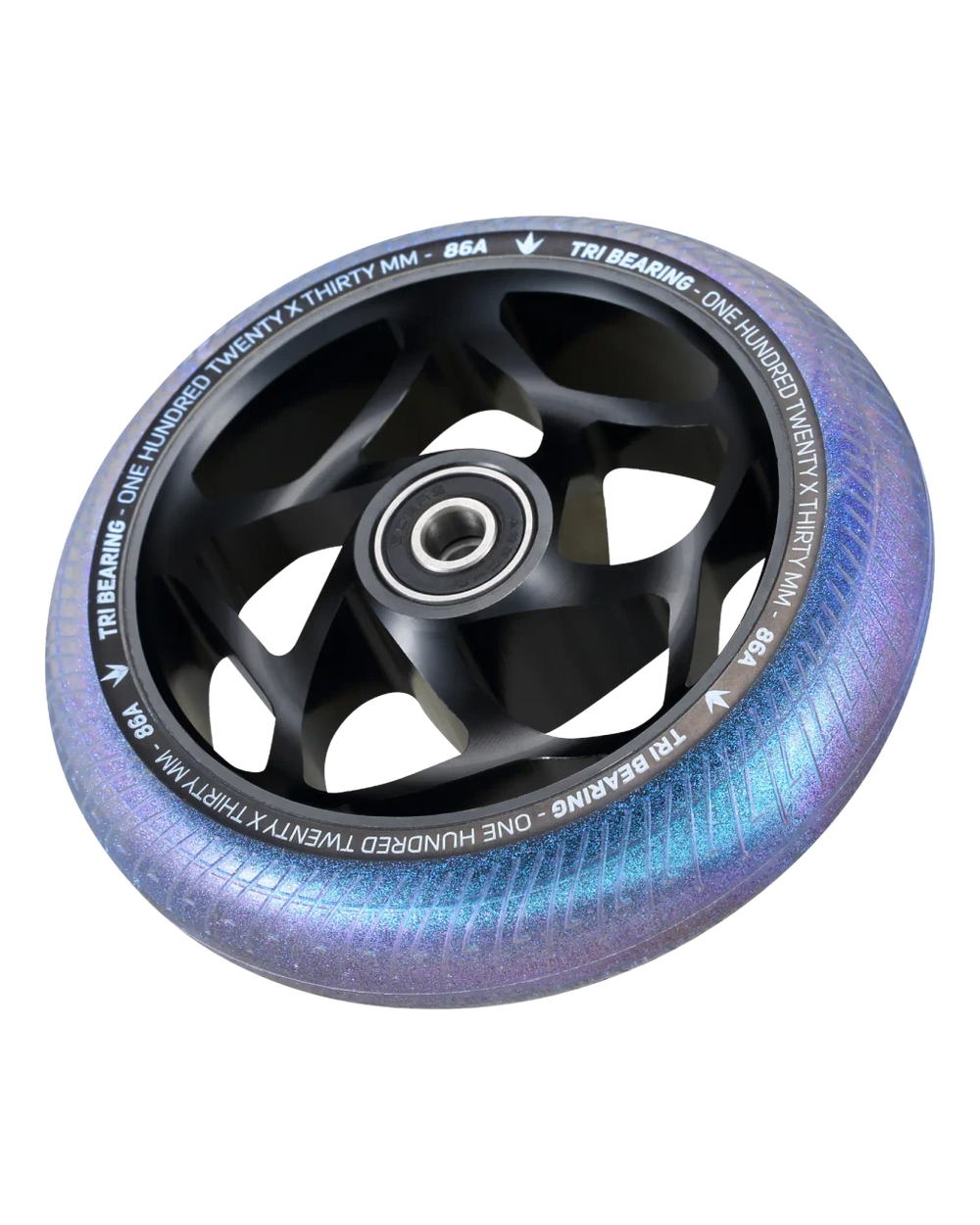BLUNT Tri Bearing 120mm Black and Galaxy freestyle scooter wheel — vue 1