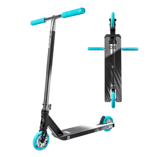 CORE CD1 Trottinette Freestyle Complète Chrome et Bleu-vert