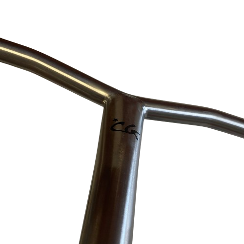 Cabane de la Glisse Guidon Bar Y Titane Oversize HIC SCS Chrome 670 710mm Trottinette Freestyle