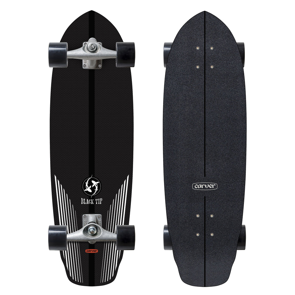 Carver Surfskate Black Tip Carbon Fiber 32.5" — vue 1
