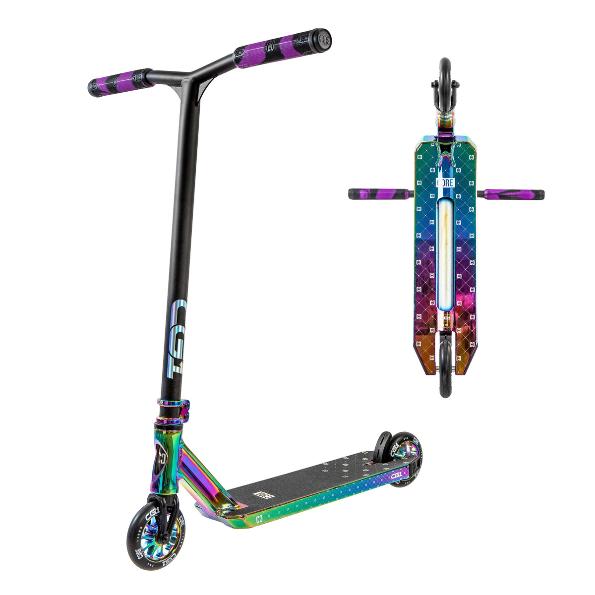 CORE CG1 Trottinette Freestyle Complète Noir et Neochrome