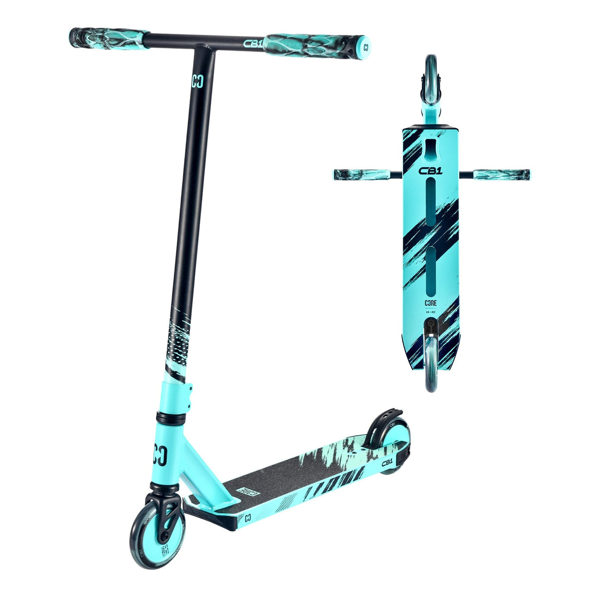 CORE CB1 Trottinette Freestyle Complète Noir et Bleu-vert