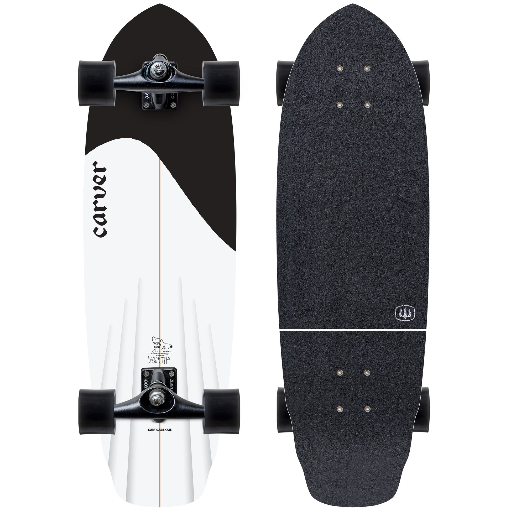 Carver Surfskate Black Tip 32.5 pouces
