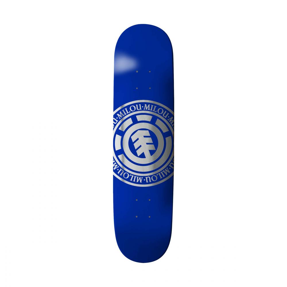 Planche de skateboard Element Blue Moon Vincent Milou bleue et chrome