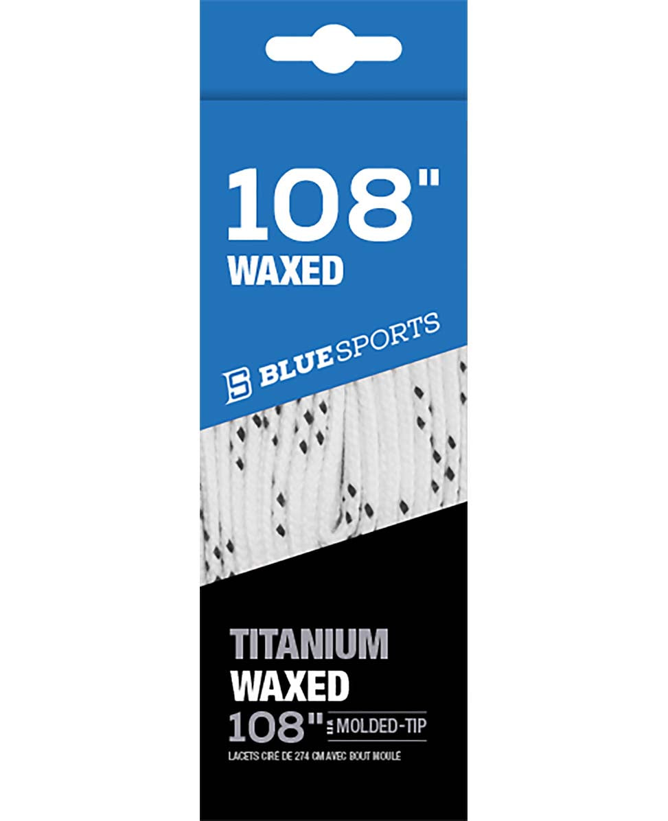 Blue Sports White Waxed Skate Laces