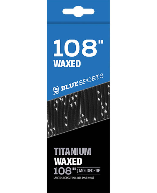 Blue Sports Waxed Skate Laces Black