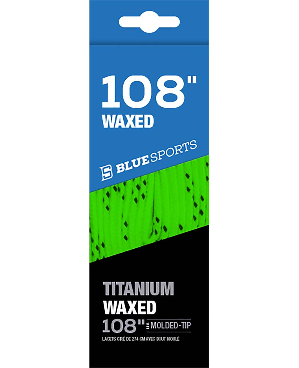 Blue Sports Green Waxed Skate Laces