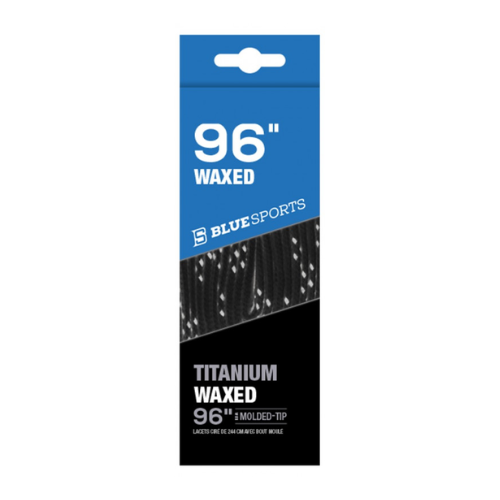 Blue Sports Black Waxed Skate Laces 96"