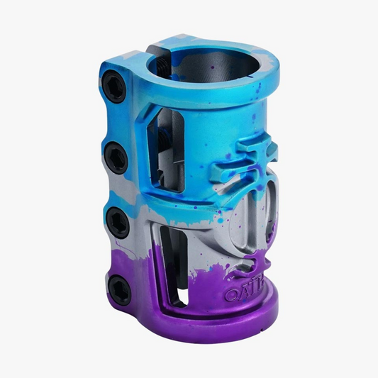 Oath Cage V2 Alloy 4 Bolt SCS Clamp Blue Purple and Chrome