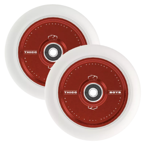 Fuzion roue 110mm Thiccboys Rouge et Blanc x2 trottinette freestyle — vue 2