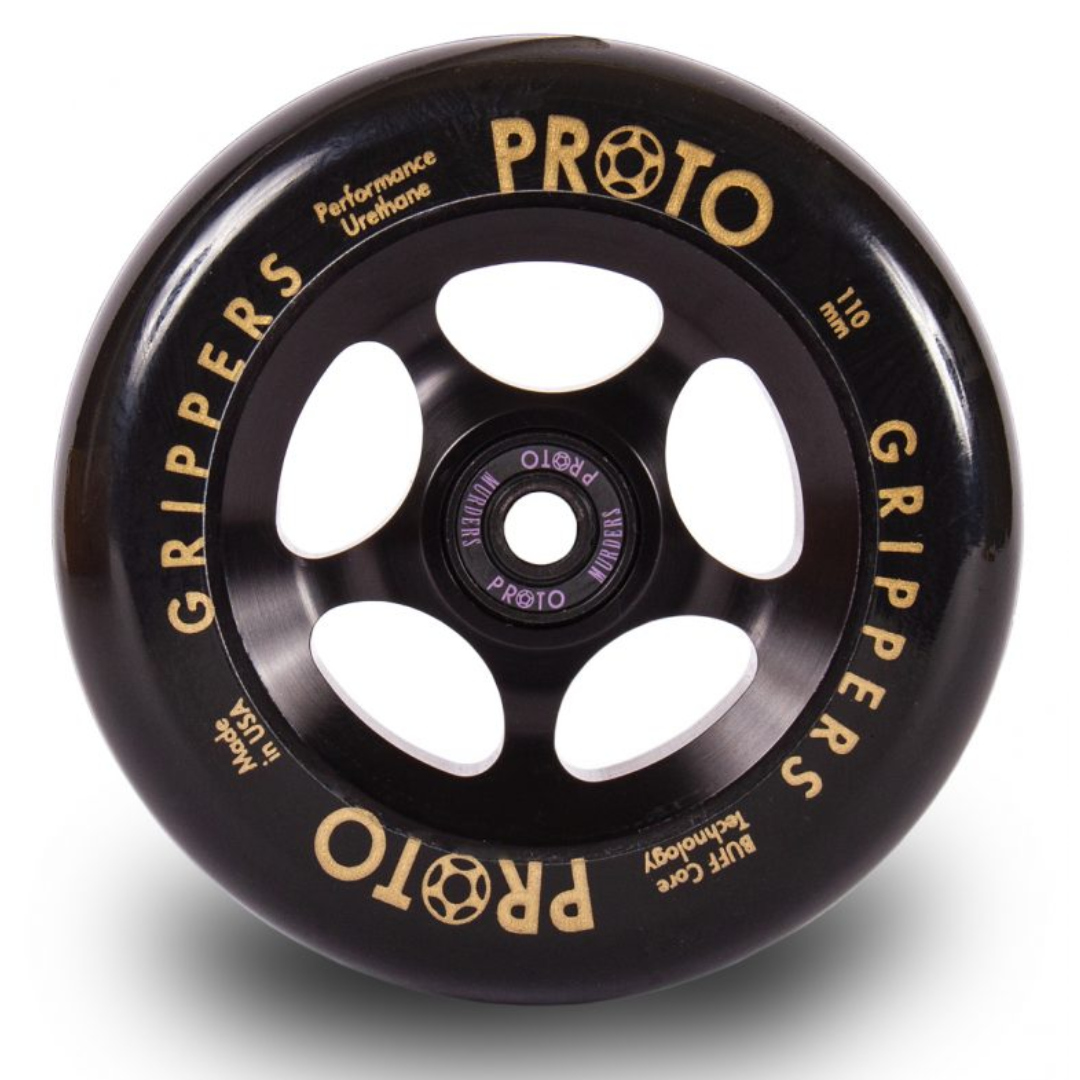 PROTO Gripper Wheels Black 110mm Freestyle Scooter x2