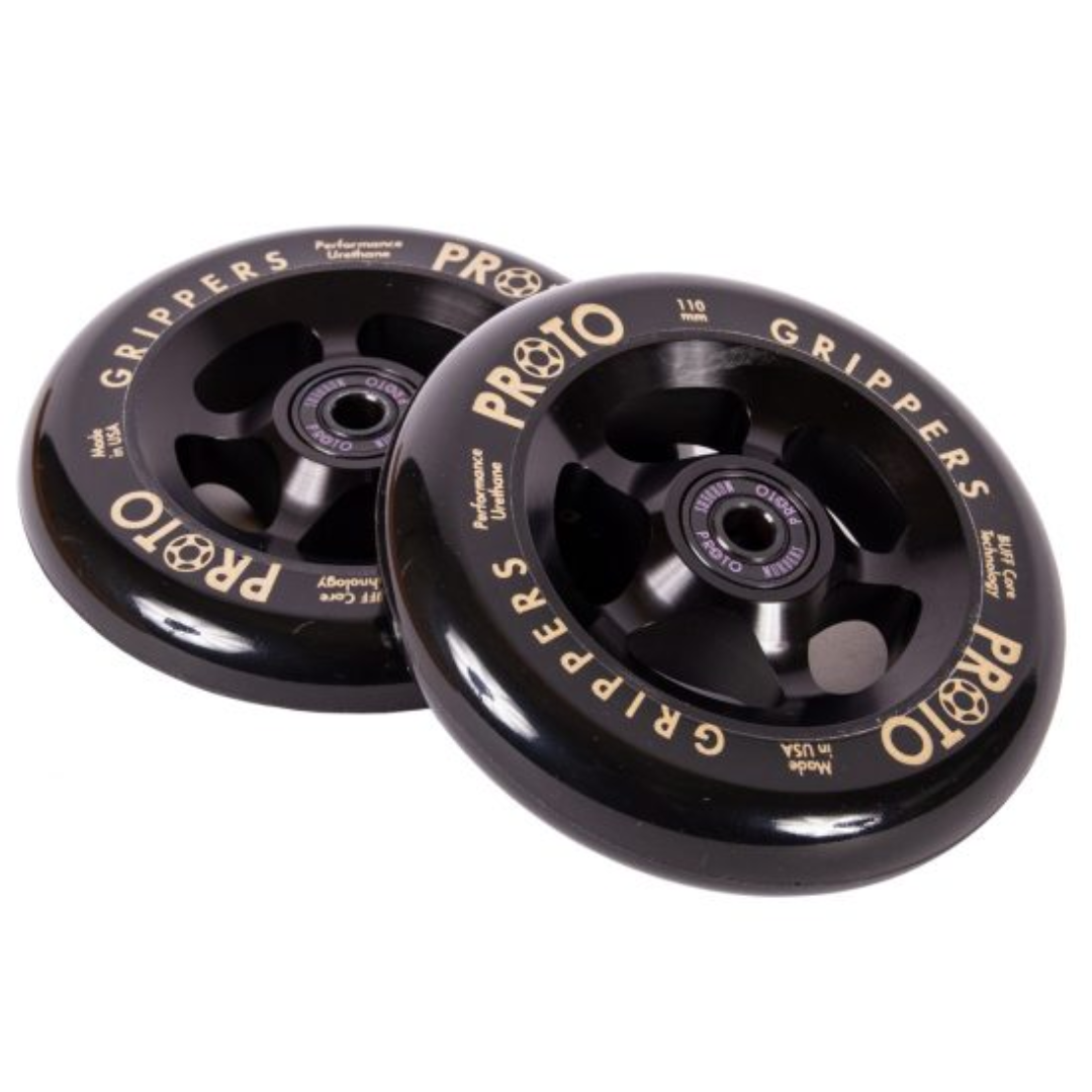 PROTO Gripper Wheels Black 110mm Freestyle Scooter x2