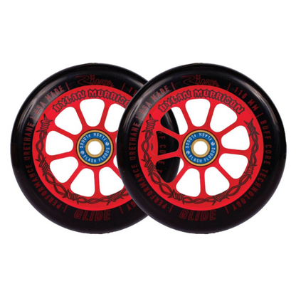 River Wheel Glide Signature Dylan Morrison Black Red 110mm Scooter x2