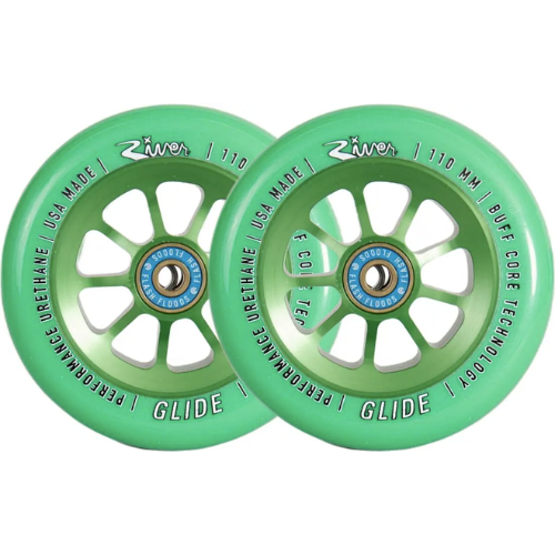 River Wheel Naturals Glide Green 110mm Freestyle Scooter Wheels x2