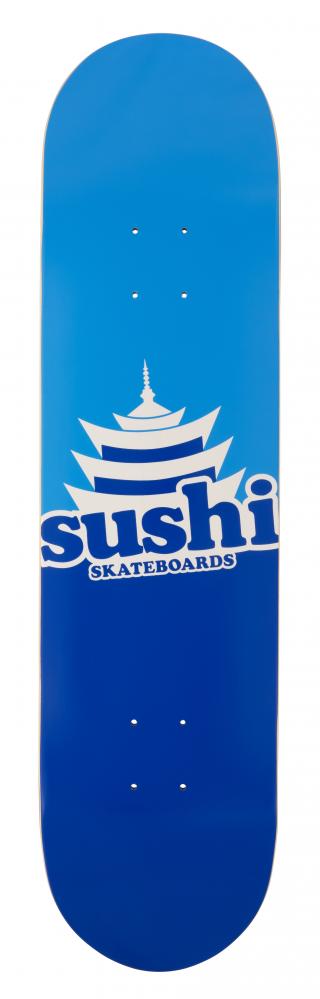 Planche de skateboard Sushi Pagoda Logo bleue 8″ – logo pagode Sushi
