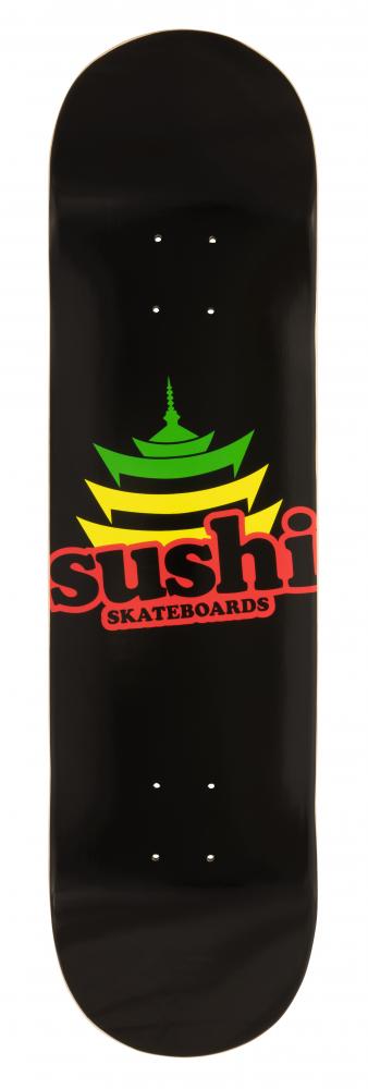 Planche de skateboard Sushi Pagoda Logo noire 8.125″ – logo pagode Sushi
