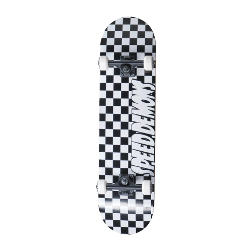 Speed ​​Demons Checkers Complete Skateboard (7.5' - Black/White)