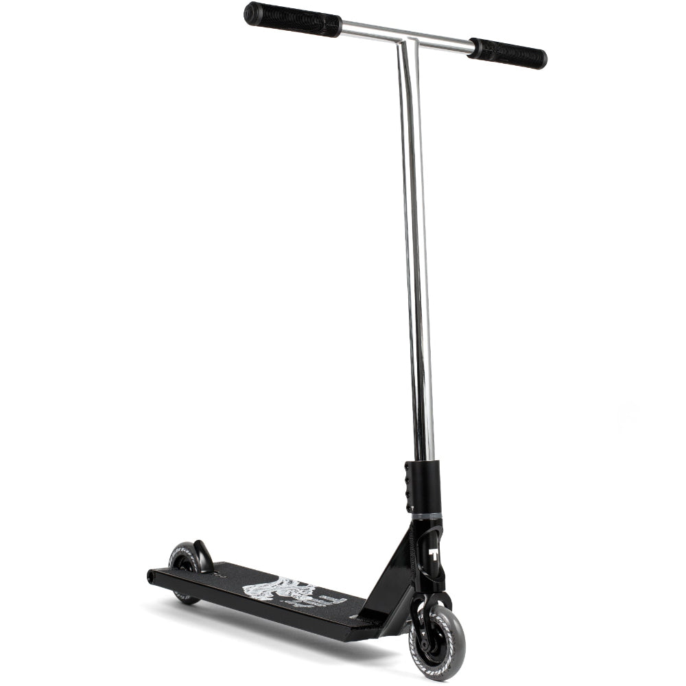 Trottinette freestyle Tilt Contact Build Shattered grise et noire, vue de profil