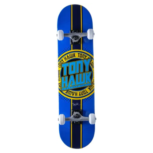 Tony Hawk SS 180+ Skateboard Complet Badge Logo Bleu et Jaune