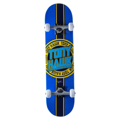 Tony Hawk SS 180+ Complete Skateboard Blue and Yellow Logo Badge