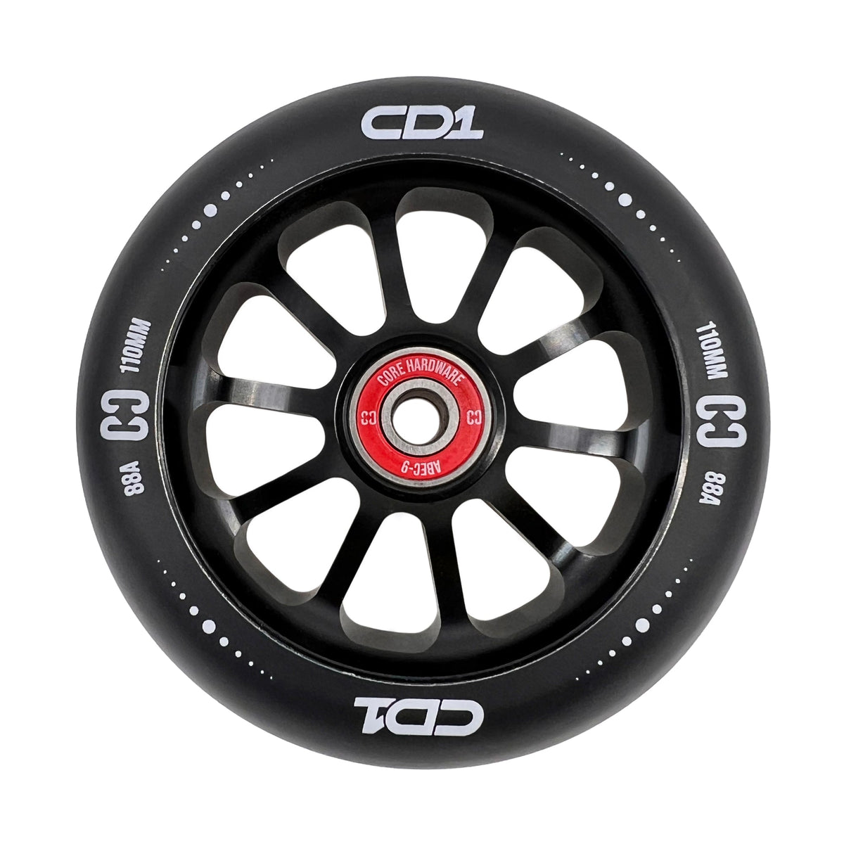 Roue CORE CD1 110mm noire trottinette freestyle