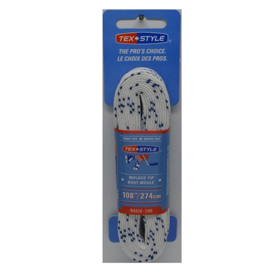 Waxed skate laces TEX Style 274cm White