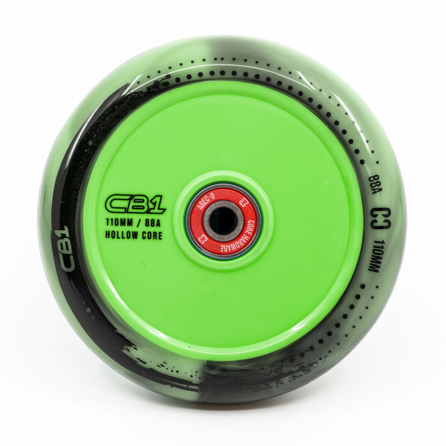 CORE CB1 Roue Plastique Noir et Vert 110mm Trottinette Freestyle