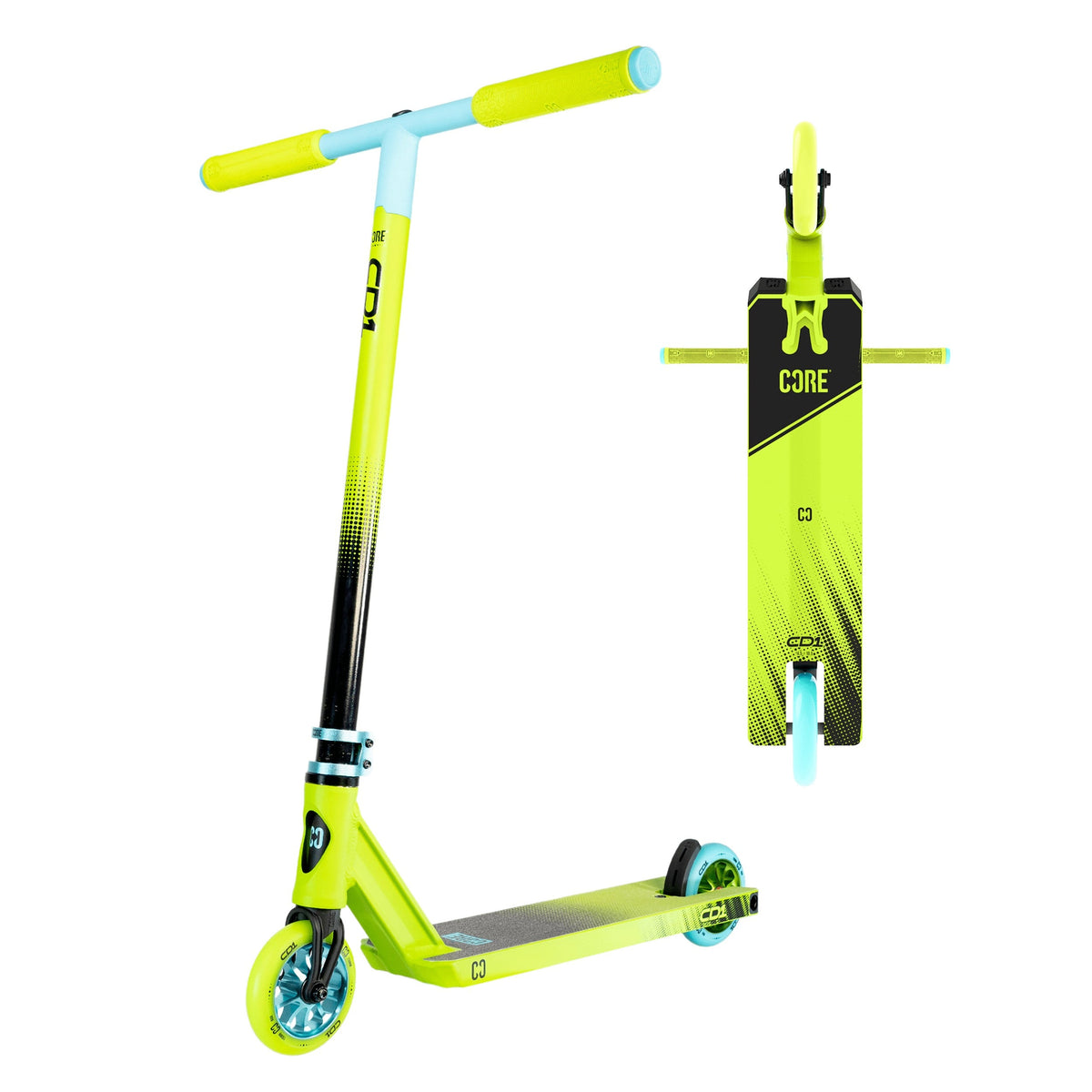 CORE CD1 Trottinette Freestyle Complète Vert et Bleu