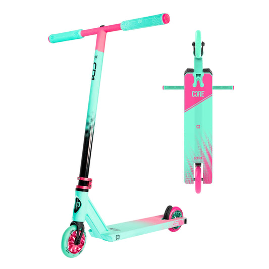 CORE CD1 Trottinette Freestyle Complète Bleu-vert et Rose