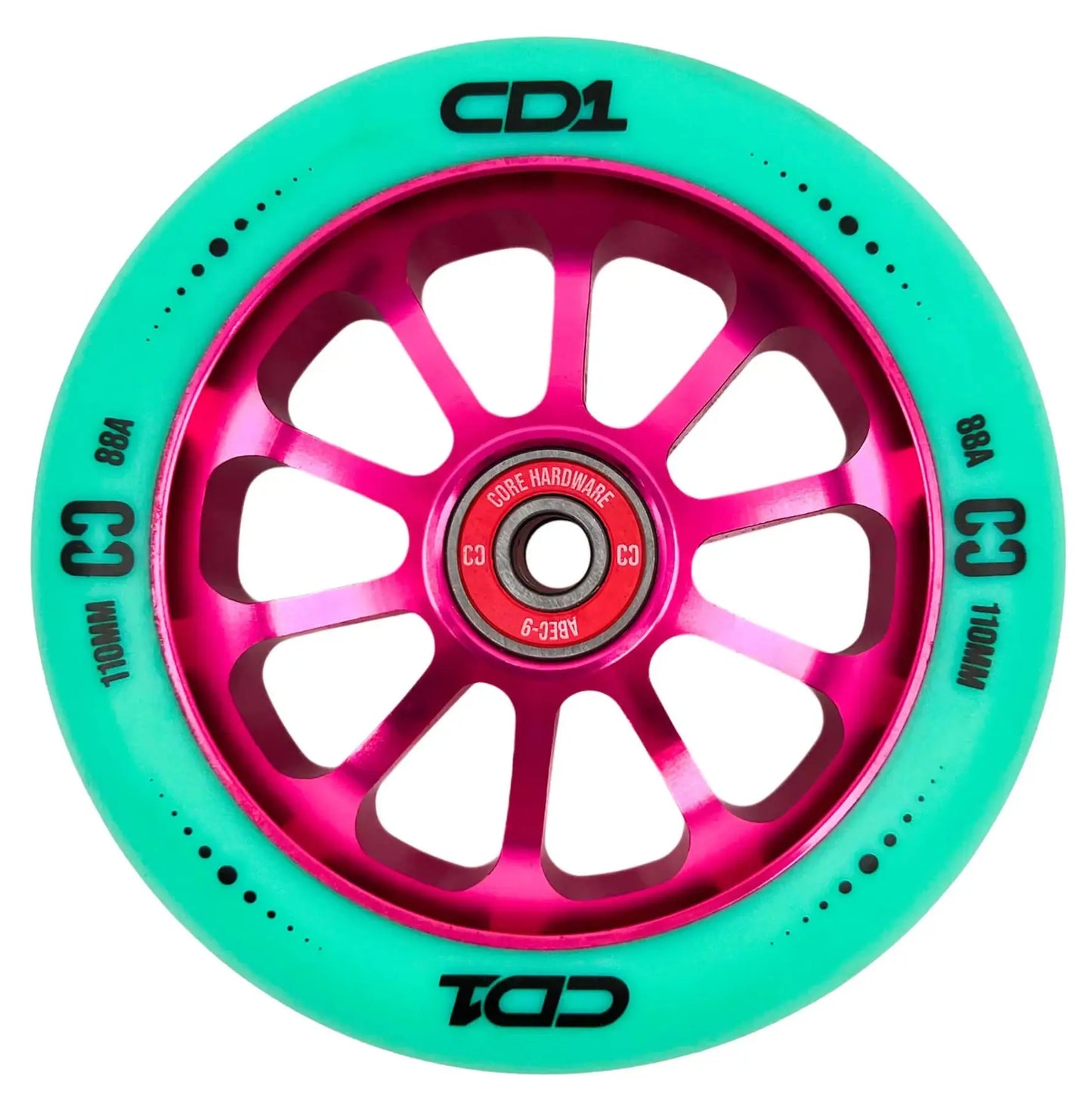 CORE CD1 Roue Trottinette Freestyle Rose et Bleu