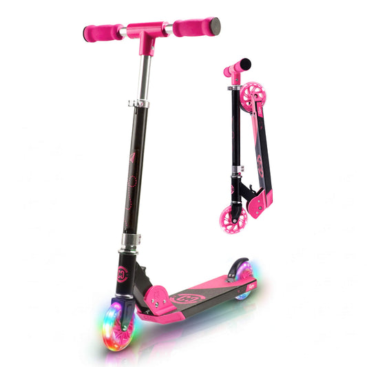 CORE Foldy trottinette enfant pliable rose roues LED