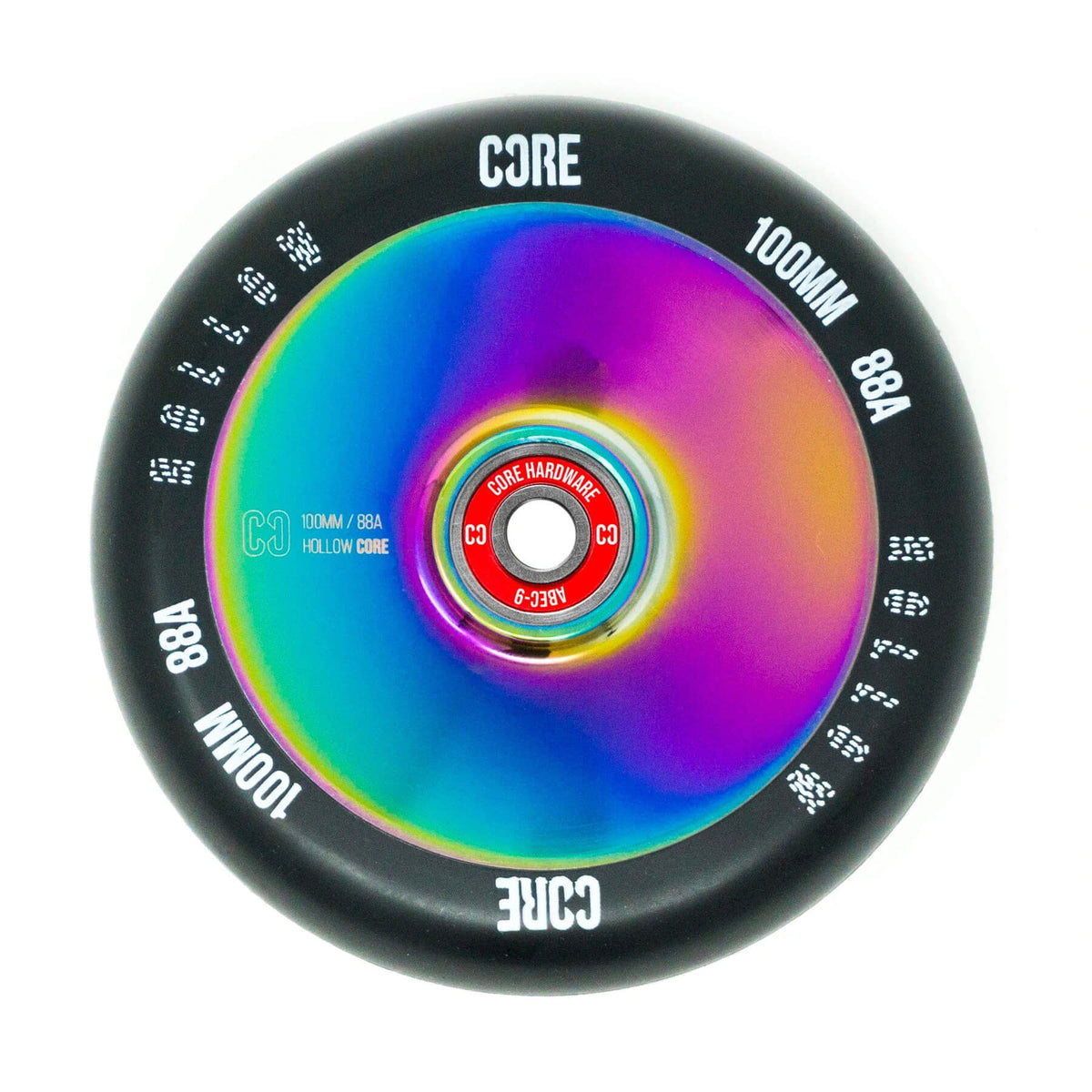 CORE Roue Hollowcore V2 Neochrome et Noir 100mm Trottinette Freestyle
